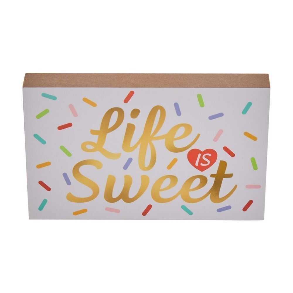 New Life is Sweet Party Word Block Tabletop Sign NWT